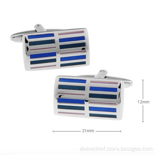 Fashion Stripe Enamel Cufflinks, Custom Cufflinks For Mens Shirts